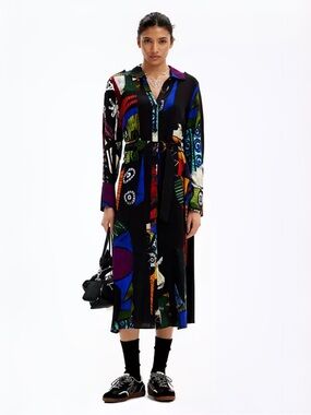 NWT | Desigual | M. Christian Lacroix Midi Shirt Dress | Sz S